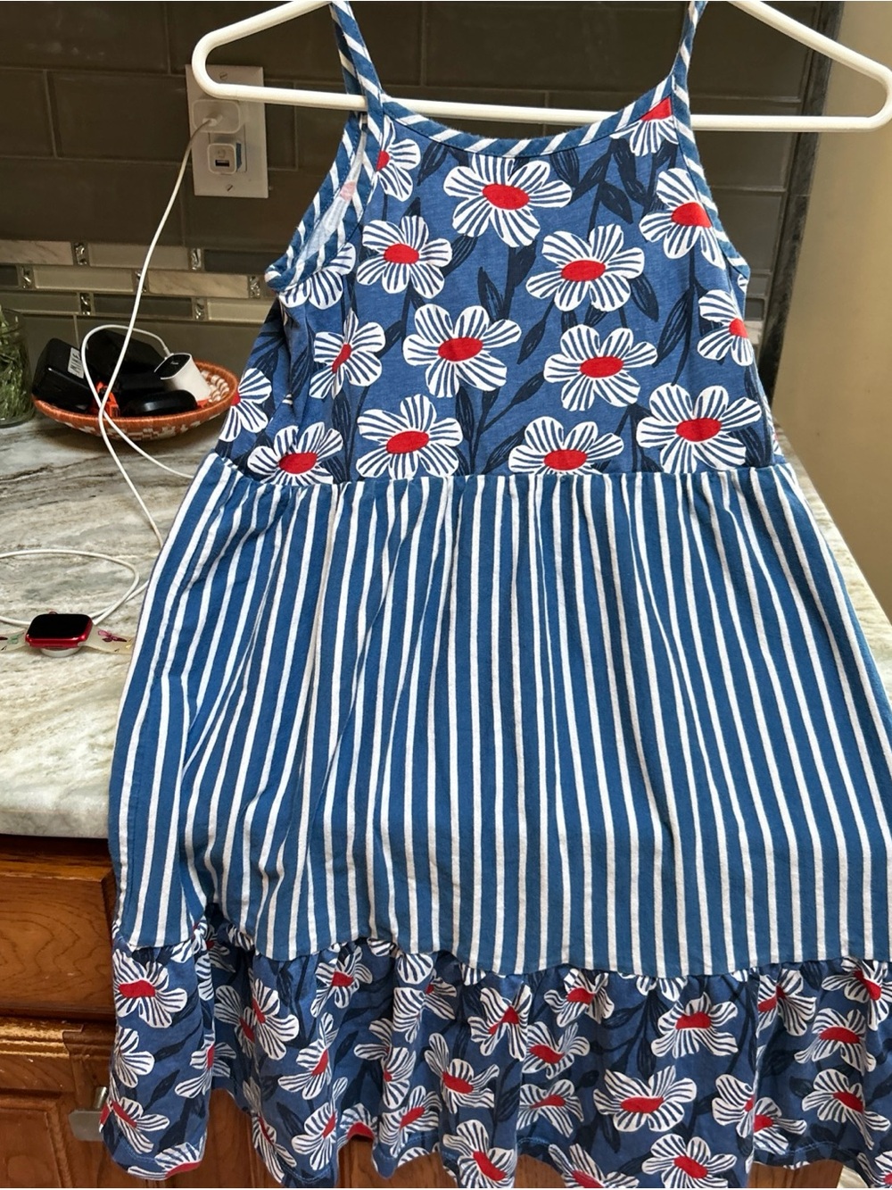 Hanna Andersson Girls Dress Size 8 Colorful Sun Play Sleeveless Play Floral